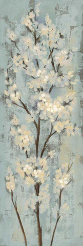 Almond Branch II on Light Blue White Modern Wood Framed Art Print with Double Matting by Vassileva, Silvia