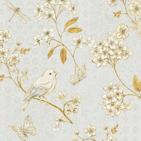 Golden Garden IV Black Ornate Wood Framed Art Print with Double Matting by Brissonnet, Daphne