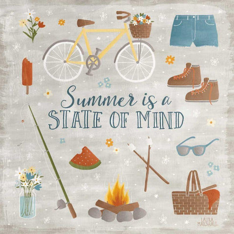 Summer Sunshine I Black Ornate Wood Framed Art Print with Double Matting by Marshall, Laura