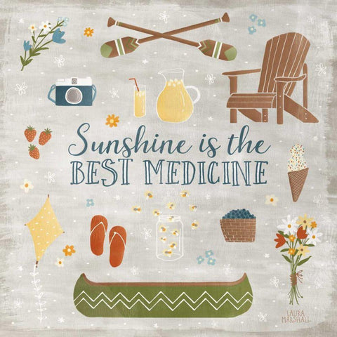 Summer Sunshine II White Modern Wood Framed Art Print with Double Matting by Marshall, Laura