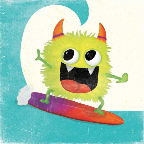 Xtreme Monsters III White Modern Wood Framed Art Print with Double Matting by Adams, Sarah