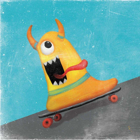 Xtreme Monsters IV White Modern Wood Framed Art Print by Adams, Sarah