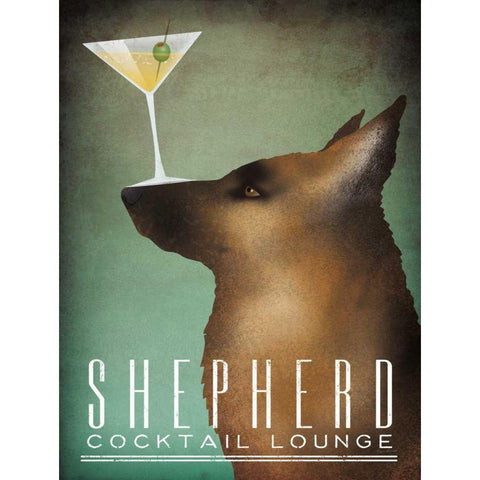 Shepherd Martini White Modern Wood Framed Art Print by Fowler, Ryan