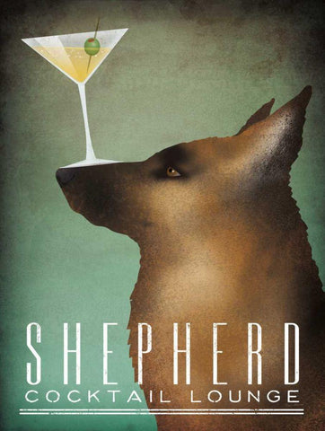 Shepherd Martini White Modern Wood Framed Art Print with Double Matting by Fowler, Ryan