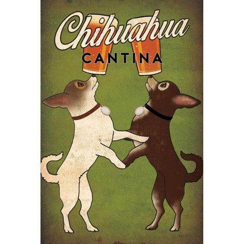 Double Chihuahua Black Modern Wood Framed Art Print with Double Matting by Fowler, Ryan