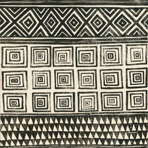 Kuba I Light Black Ornate Wood Framed Art Print with Double Matting by Lovell, Kathrine