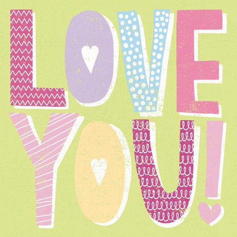 Words of Love II White Modern Wood Framed Art Print with Double Matting by Hershey, Moira