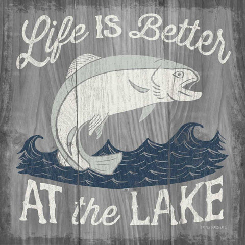 Up North V White Modern Wood Framed Art Print with Double Matting by Marshall, Laura