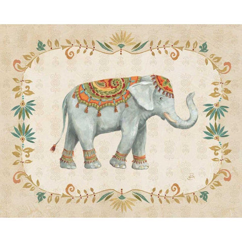 Elephant Walk II White Modern Wood Framed Art Print by Brissonnet, Daphne