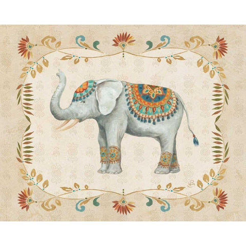 Elephant Walk III Gold Ornate Wood Framed Art Print with Double Matting by Brissonnet, Daphne