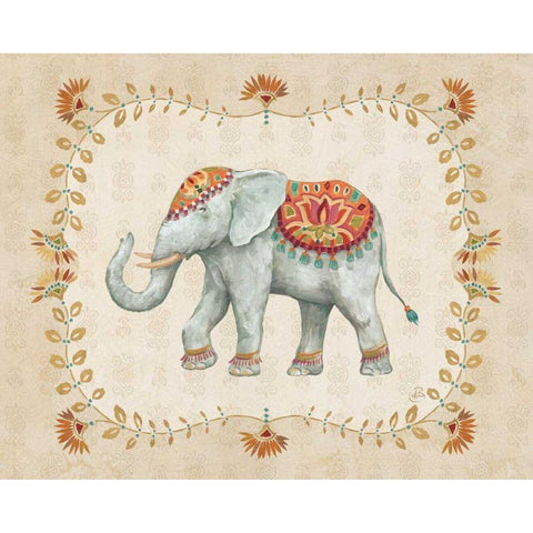 Elephant Walk V Gold Ornate Wood Framed Art Print with Double Matting by Brissonnet, Daphne