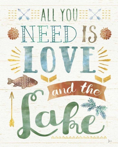 Lake Love I White Modern Wood Framed Art Print with Double Matting by Aiken, Jess
