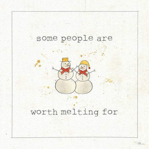 Christmas Cuties IV Black Ornate Wood Framed Art Print with Double Matting by Pela Studio