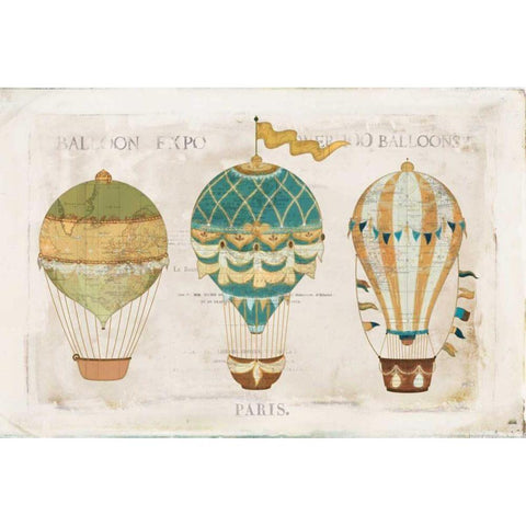 Balloon Expo I Gold Ornate Wood Framed Art Print with Double Matting by Pertiet, Katie