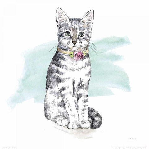 Fancy Cats I Watercolor Black Modern Wood Framed Art Print by Grove, Beth