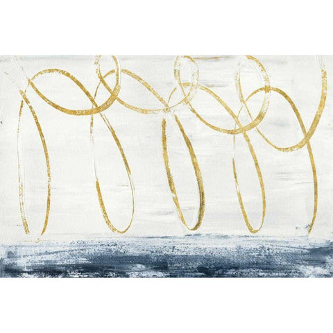 City Beach Crop Gold Black Modern Wood Framed Art Print by Rhue, Piper