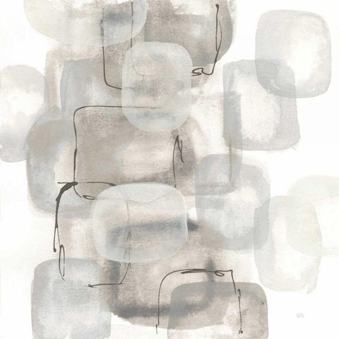 Neutral Stacking I White Black Modern Wood Framed Art Print by Paschke, Chris