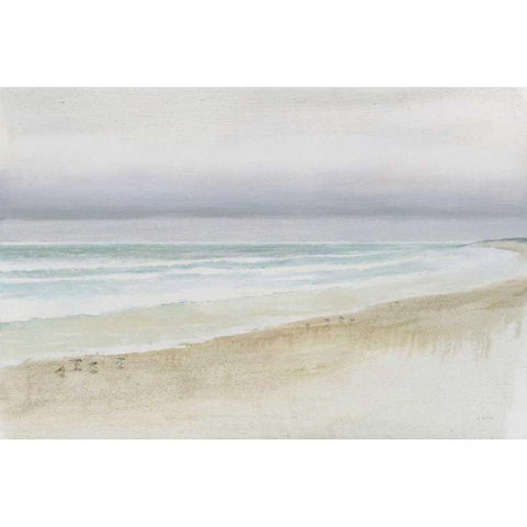 Serene Seaside Black Modern Wood Framed Art Print by Wiens, James