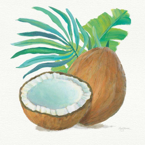 Coconut Palm III White Modern Wood Framed Art Print by Urban, Mary