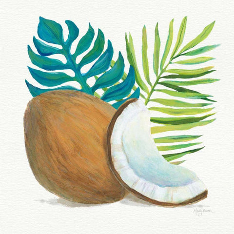 Coconut Palm IV White Modern Wood Framed Art Print with Double Matting by Urban, Mary