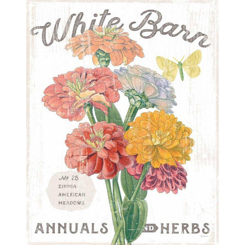 White Barn Flowers V Gold Ornate Wood Framed Art Print with Double Matting by Schlabach, Sue