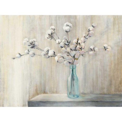 Cotton Bouquet White Modern Wood Framed Art Print by Purinton, Julia