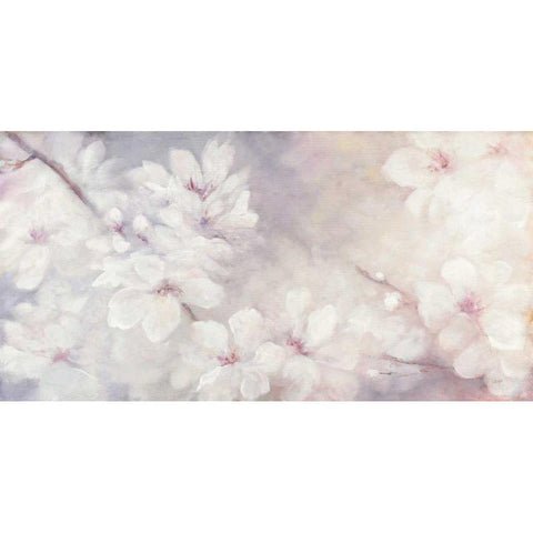 Cherry Blossoms White Modern Wood Framed Art Print by Purinton, Julia