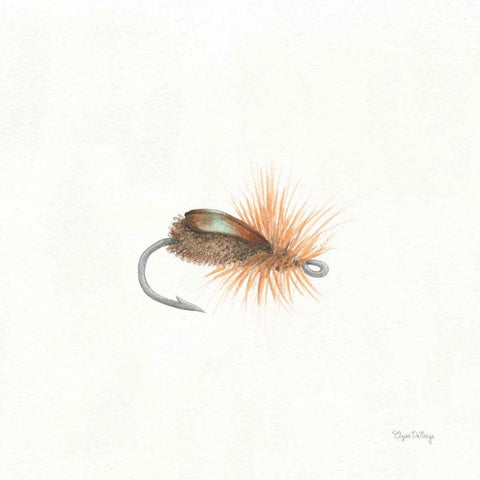 Gone Fishin II White Modern Wood Framed Art Print with Double Matting by DeNeige, Elyse