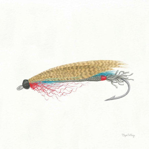 Gone Fishin III Gold Ornate Wood Framed Art Print with Double Matting by DeNeige, Elyse