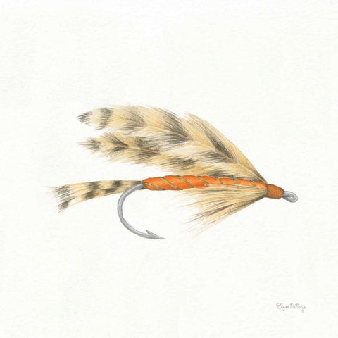 Gone Fishin VI White Modern Wood Framed Art Print with Double Matting by DeNeige, Elyse