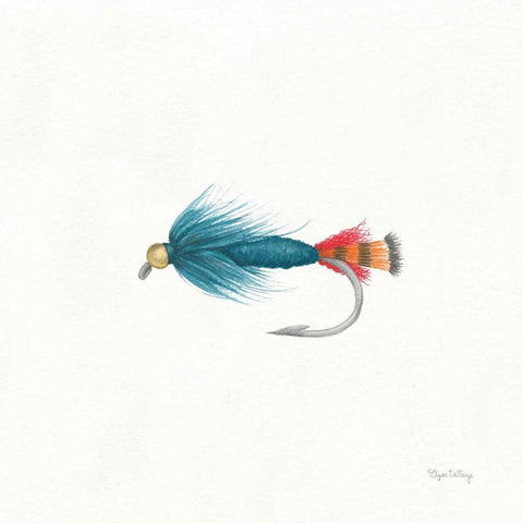 Gone Fishin IX Gold Ornate Wood Framed Art Print with Double Matting by DeNeige, Elyse
