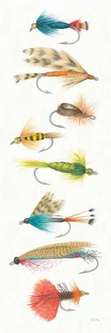 Gone Fishin X White Modern Wood Framed Art Print with Double Matting by DeNeige, Elyse