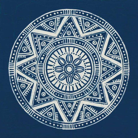 Seville I Dark Blue FB White Modern Wood Framed Art Print with Double Matting by Lovell, Kathrine