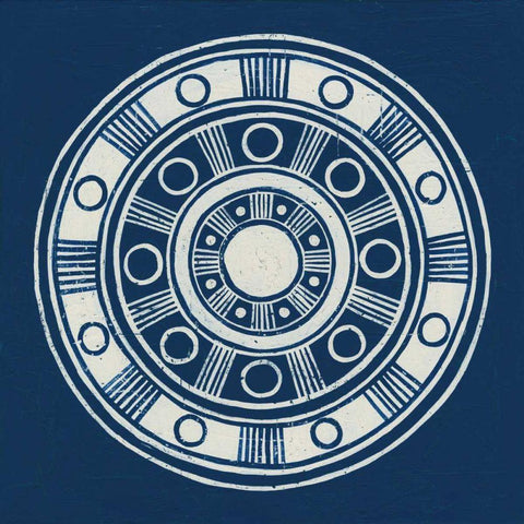 Seville II Dark Blue FB Black Ornate Wood Framed Art Print with Double Matting by Lovell, Kathrine