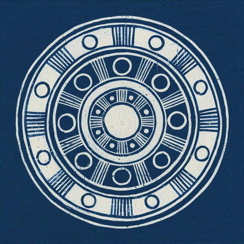 Seville II Dark Blue FB White Modern Wood Framed Art Print by Lovell, Kathrine