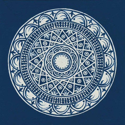 Seville III Dark Blue FB Gold Ornate Wood Framed Art Print with Double Matting by Lovell, Kathrine