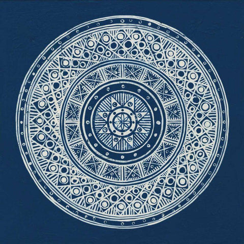 Seville IV Dark Blue FB White Modern Wood Framed Art Print with Double Matting by Lovell, Kathrine