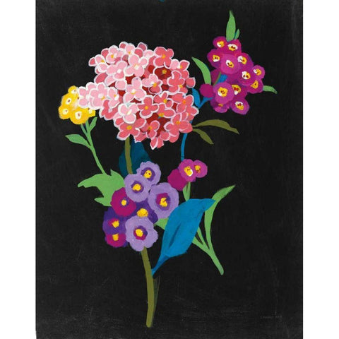 Alpine Bouquet III Black Modern Wood Framed Art Print with Double Matting by Nai, Danhui