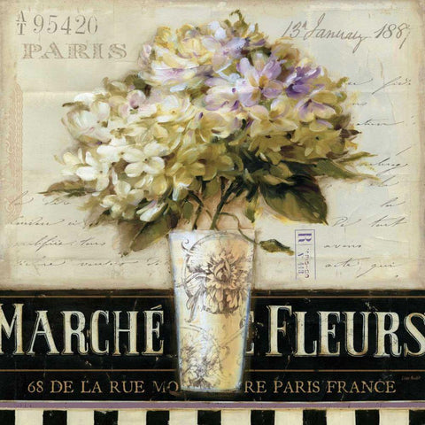 Marche de Fleurs Black Modern Wood Framed Art Print by Audit, Lisa