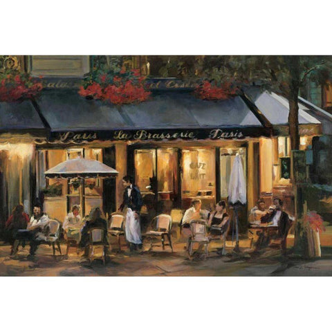 La Brasserie Black Modern Wood Framed Art Print by Hageman, Marilyn