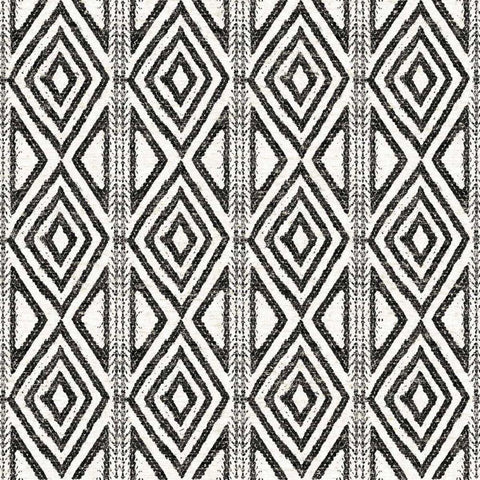 African Wild Pattern III BW Black Modern Wood Framed Art Print with Double Matting by Wild Apple Portfolio