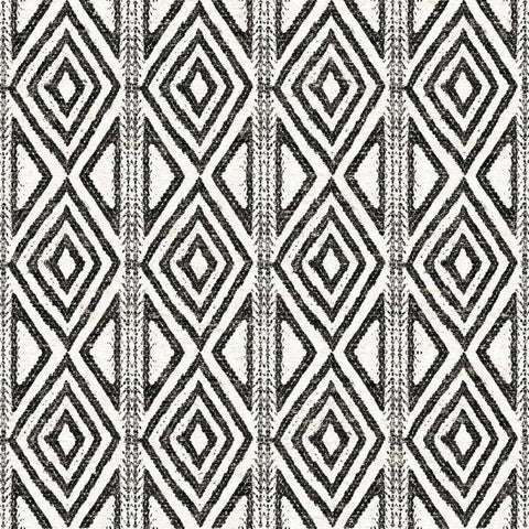 African Wild Pattern III BW White Modern Wood Framed Art Print with Double Matting by Wild Apple Portfolio