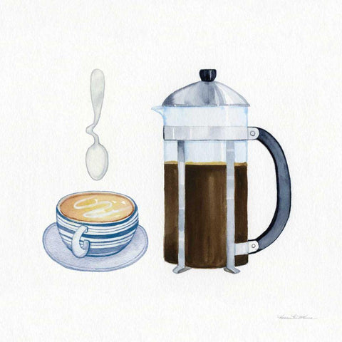 Coffee Break VIII Black Modern Wood Framed Art Print by McKenna, Kathleen Parr