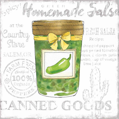 Canning Kitchen III White Modern Wood Framed Art Print with Double Matting by Grove, Beth