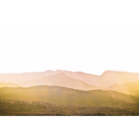 A Watercolor Wash of Light Crop Mustard and Blush White Modern Wood Framed Art Print by Bevan, Keri