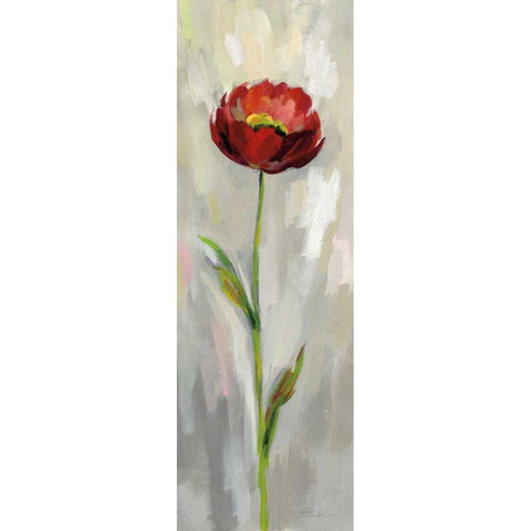 Single Stem Flower II White Modern Wood Framed Art Print by Vassileva, Silvia