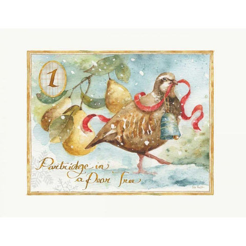 12 Days of Christmas I Gold Ornate Wood Framed Art Print with Double Matting by Audit, Lisa