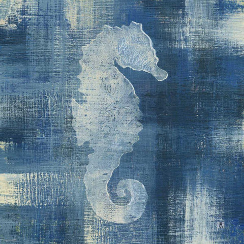 Batik Seas I Black Modern Wood Framed Art Print with Double Matting by Studio Mousseau