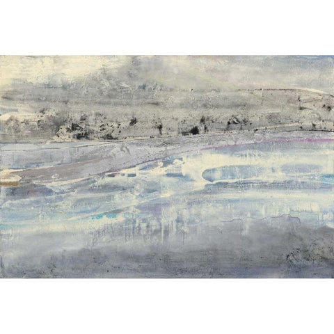 Silver Horizon Black Modern Wood Framed Art Print with Double Matting by Hristova, Albena