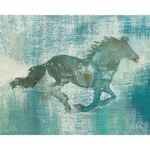 Mustang Study White Modern Wood Framed Art Print by Studio Mousseau